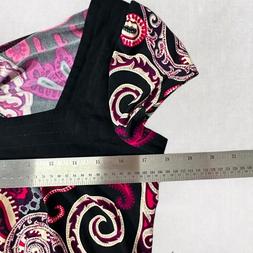 Y2K Goth Style Paisley Print Multicolored Square Neck Top with Open Back - Picture 5 of 6